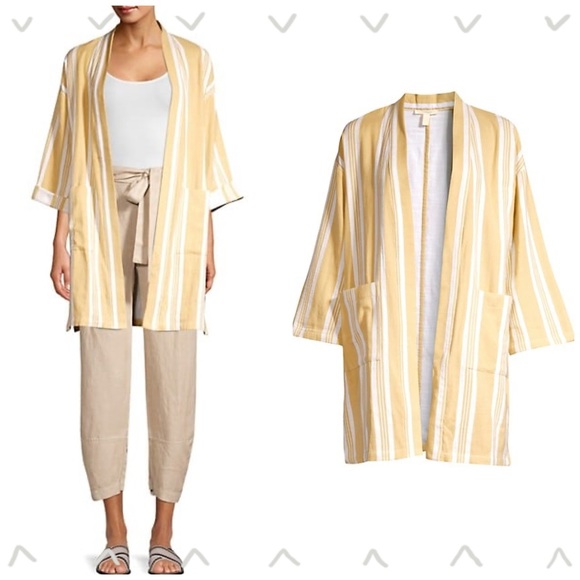 Eileen Fisher Jackets & Blazers - NWT Eileen Fisher Striped Organic Kimono Jacket